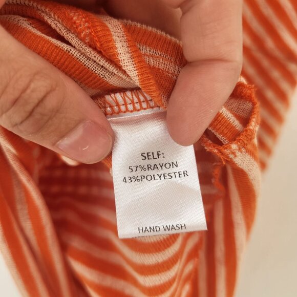 Easel Los Angeles Sheer Striped Boho Short Sleeve Blouse Open Back Women's S - Picture 7 of 8